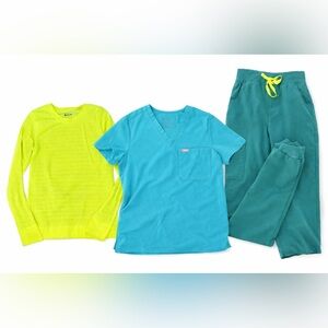 Figs Cactus (Marine) Scrub Set with Lululemon swiftly breeze